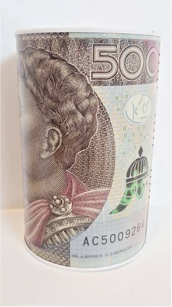Skarbonka puszka polski banknot