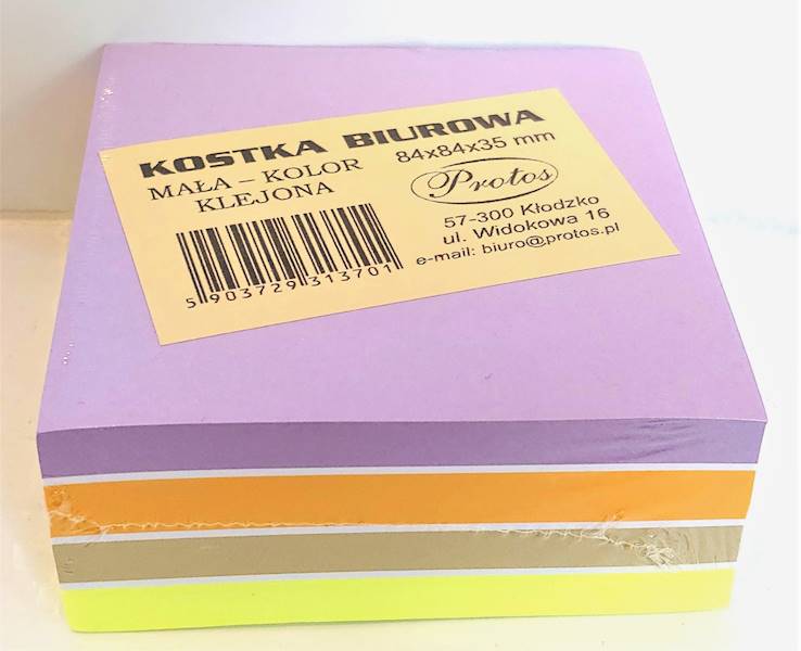 Notes kostka kolorowa klejona Protos