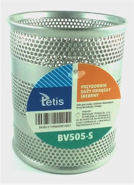 Przybornik okrągły BV505 srebrny Tetis