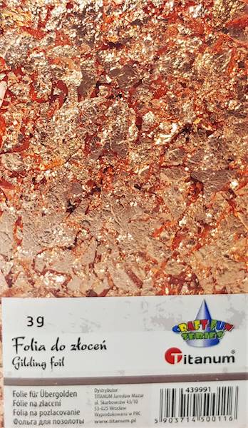 Folia do złoceń 3g miedziane płatki Titanum