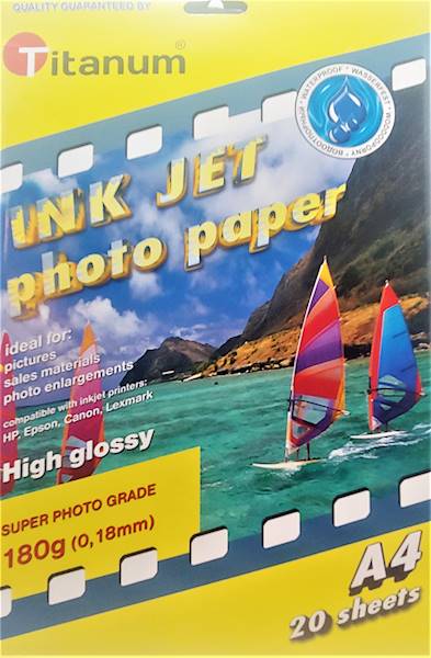 Papier fotograficzny 20 A4 180g błyszczący Titanum