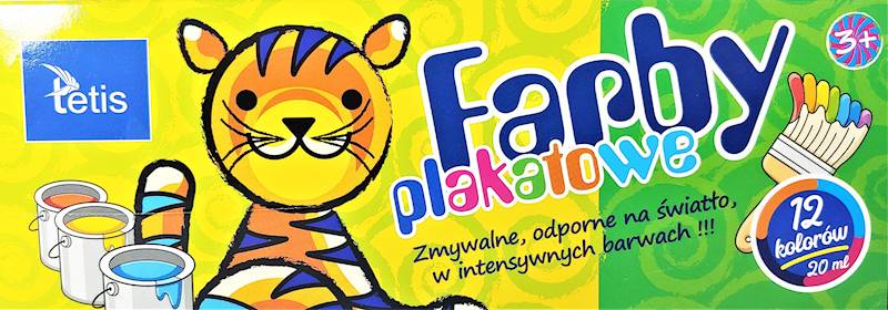 Farby plakatowe 12k. Tetis KF001-D