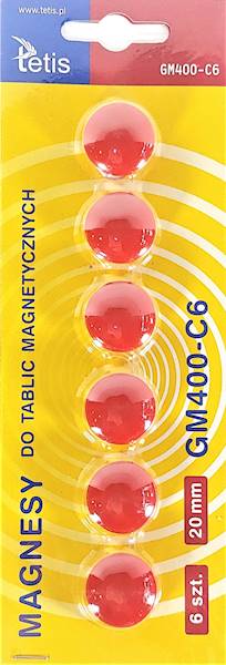 Magnesy GM400 Tetis 6szt. czerwone