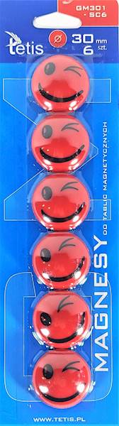 Magnesy GM301 a'6 smile/język czerwone Tetis