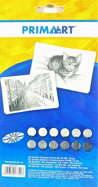 Komplet Ołówki 2H-8B Primart