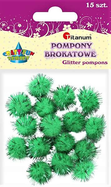 Pompony brokatowe 15 szt. Titanum