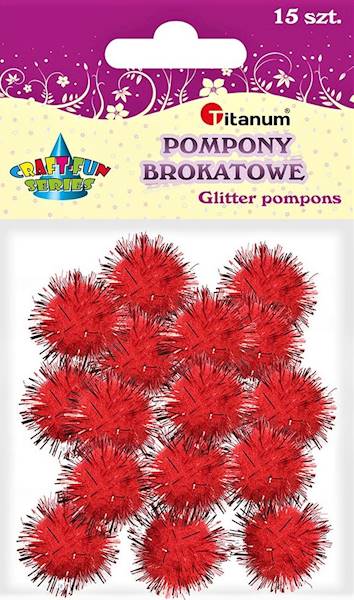 Pompony brokatowe 15 szt. Titanum