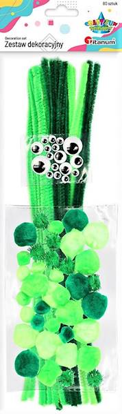 Zestaw Druciki + oczy + pompony Titanum