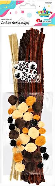 Zestaw Druciki + oczy + pompony Titanum