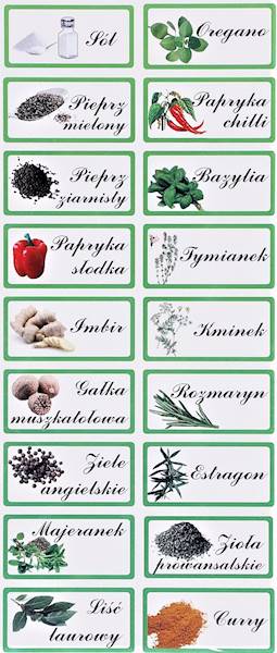 Naklejki na przyprawy