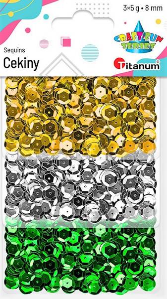 Cekiny 3 x 5 g 8 mm mix Titanum