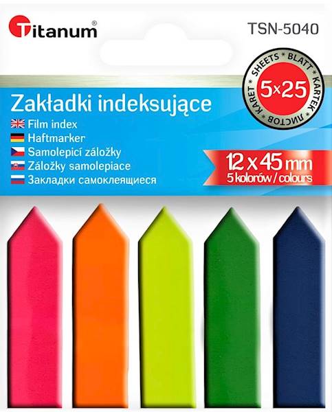 Zakładki indeksowe strzałki a'5 Titanum