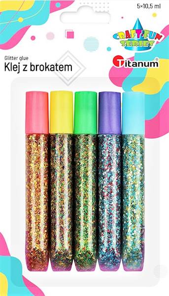 Klej brokatowy 5 kolorów 10,5ml Titanum