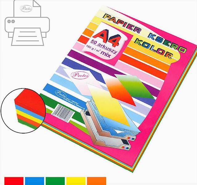 Papier ksero 50 A4 160g intensywny mix Protos