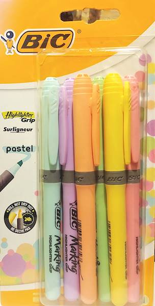 Zakreślacze BIC 6szt. grip