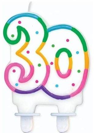 Świeczka 30 Kropki Godan