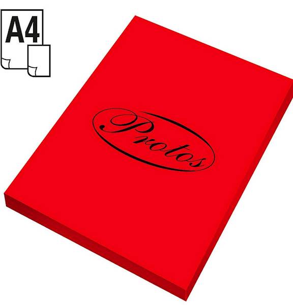 Papier ksero 100 A4 80g czerwony Protos