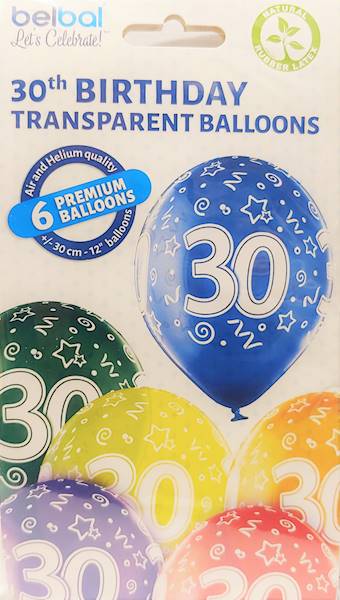 Balony BN06 6 sztuk Urodziny Aliga 