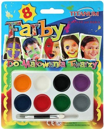 Farby do twarzy 8 kolorów Titanum