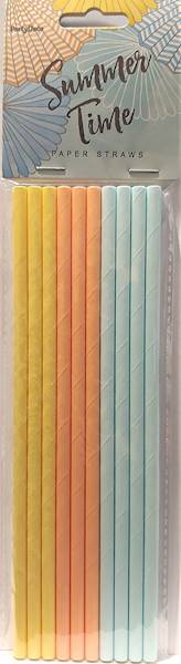 Słomki papierowe do napojów 10szt. Summer Time