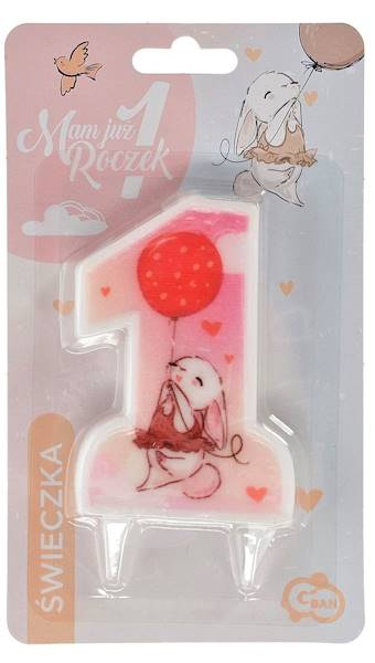 Świeczka urodzinowa 1 Roczek 10 cm 