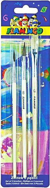 Pędzle 3 sztuki  Flamingo
