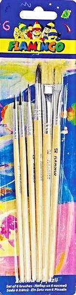 Pędzle 6 sztuk Flamingo