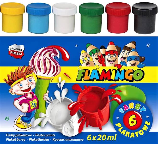 Farby plakatowe 6k. 20ml Flamingo