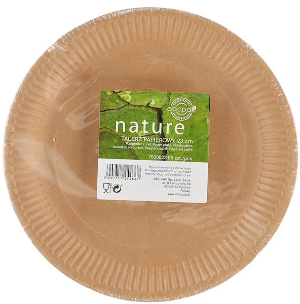 Talerz fi 23cm 50szt. brązowy