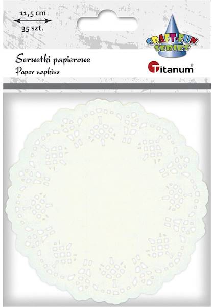 Serwetki 10cm 35szt. białe Titanum
