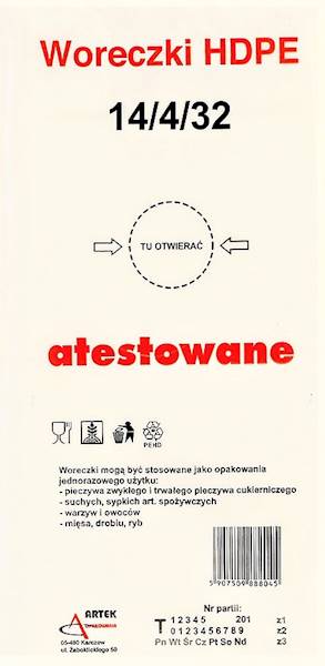 Woreczki HDPE 14cm/4cm/32cm 1000szt.