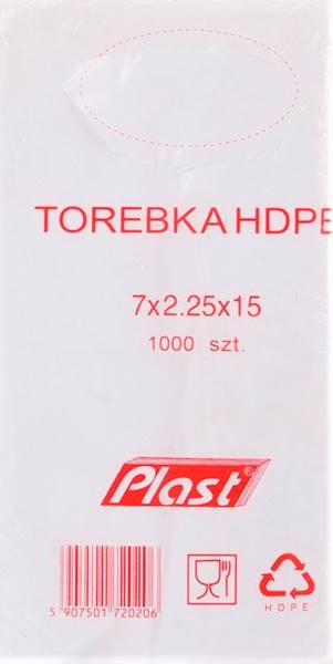 Woreczki HDPE 7cmx2,25cmx15cm 1000szt.