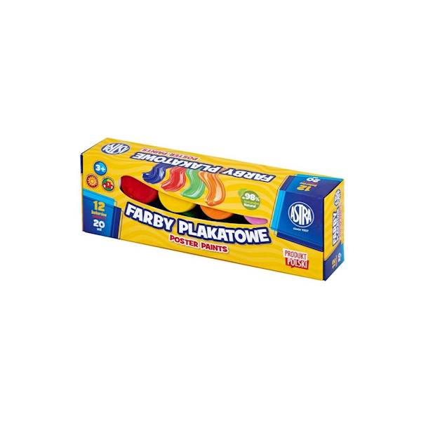 Farby plakatowe 12k. 20ml Astra 