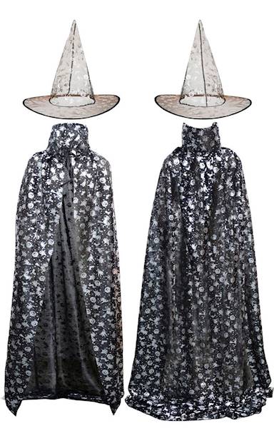 Kapelusz czarodzieja z peleryną