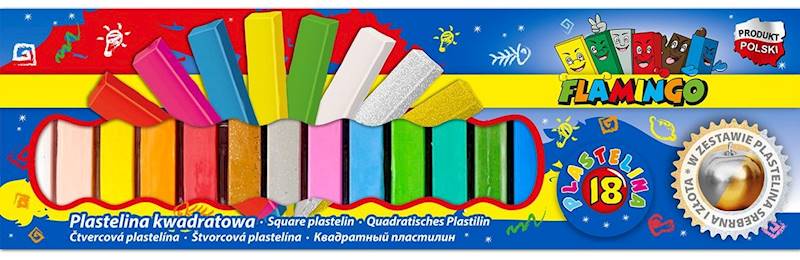 Plastelina 18k. Flamingo kwadratowa