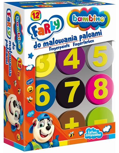 Farby do malowania palcami 12k. Bambino