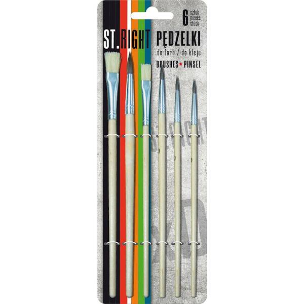 Pędzle a'6 blister ST.RIGHT