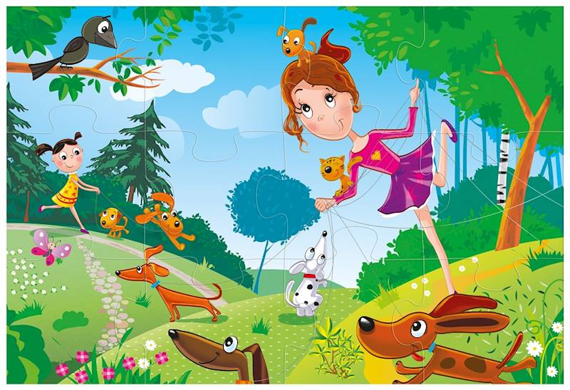 Puzzle 12el. Pieski Multigra