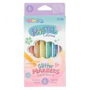 Pisaki 6k. mix brokatowe pastelowe Colorino