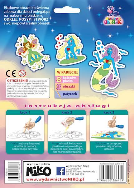 Piaskowe obrazki pakiet nr 6 NIKO