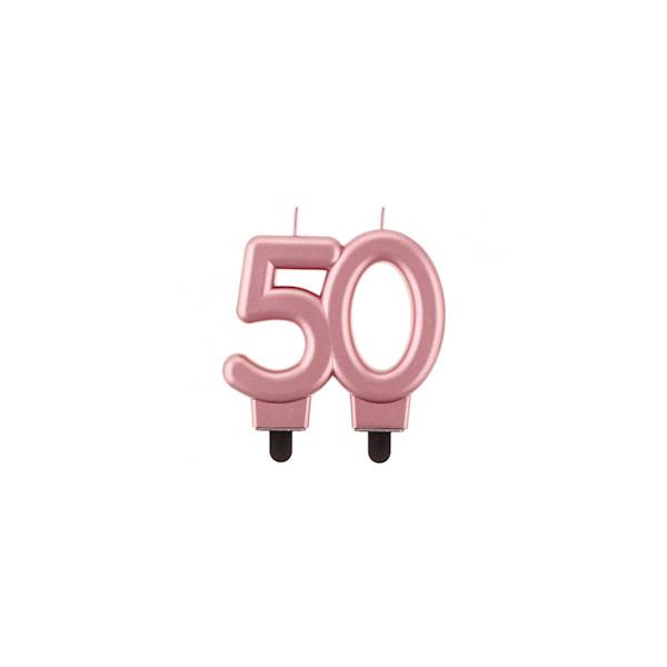 Świeczka 50 różowa Godan