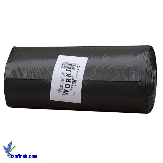 WORKI NA ŚMIECI LDPE 120 L czarne 25szt.