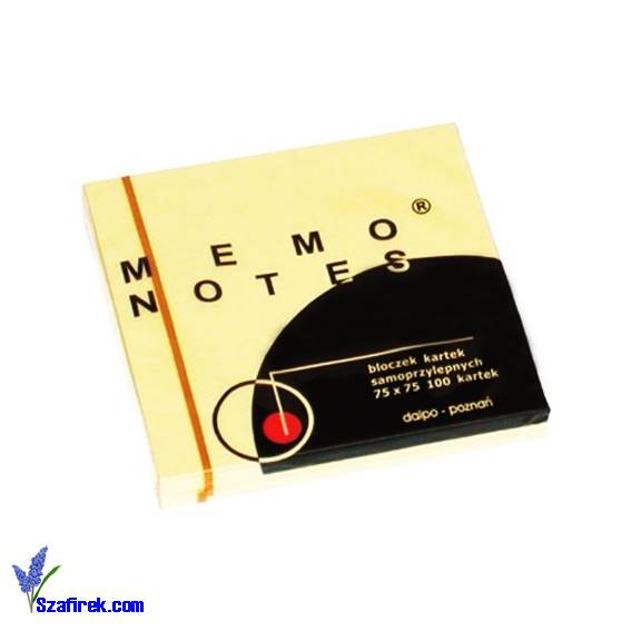 MEMO NOTES SAMOPRZYLEPNY DALPO żółty 75x75 100 k.