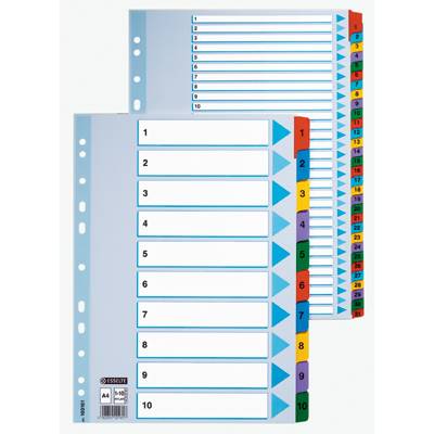 Przekładki kartonowe MYLAR A4 1-31 ESSELTE białe
