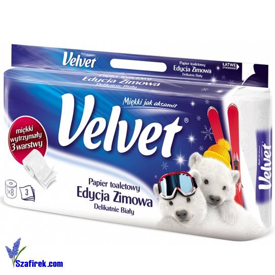 PAPIER TOALETOWY VELVET 3w, 150 listków, 8szt.