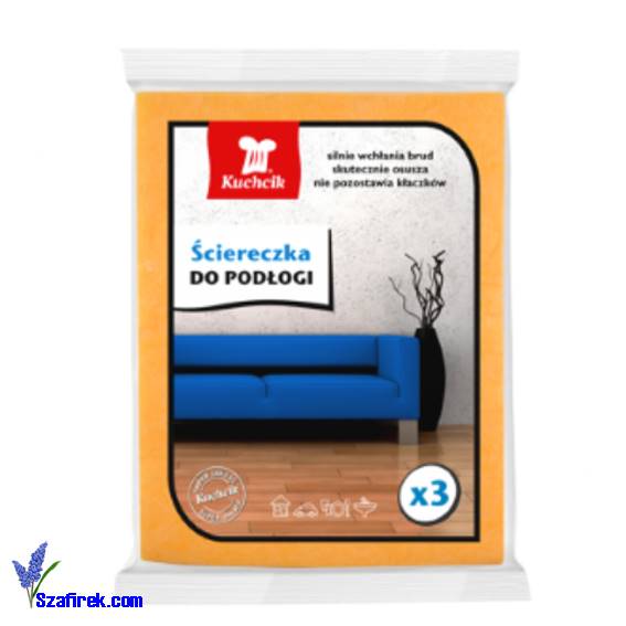 Ścierka do podłogi KUCHCIK wiskoza kolor op.3 szt
