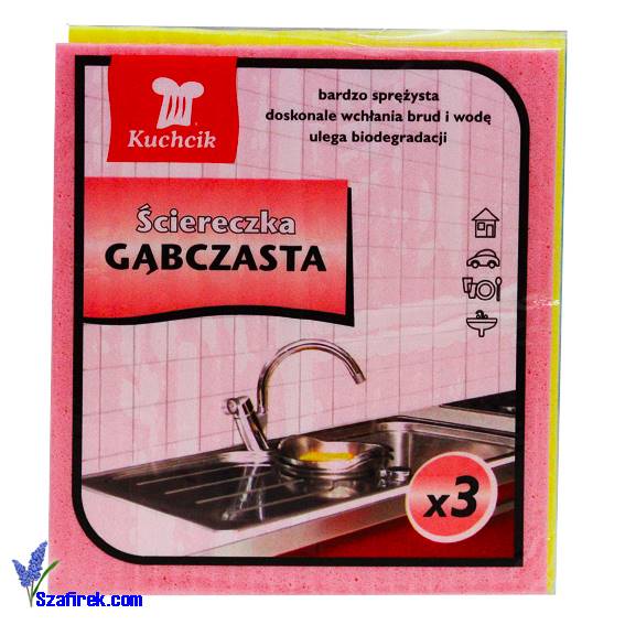 ŚCIERKA GĄBCZASTA KUCHCIK 3 szt.