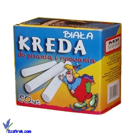 KREDA BIAŁA OKRĄGŁA MAR-BOR 50 szt. 