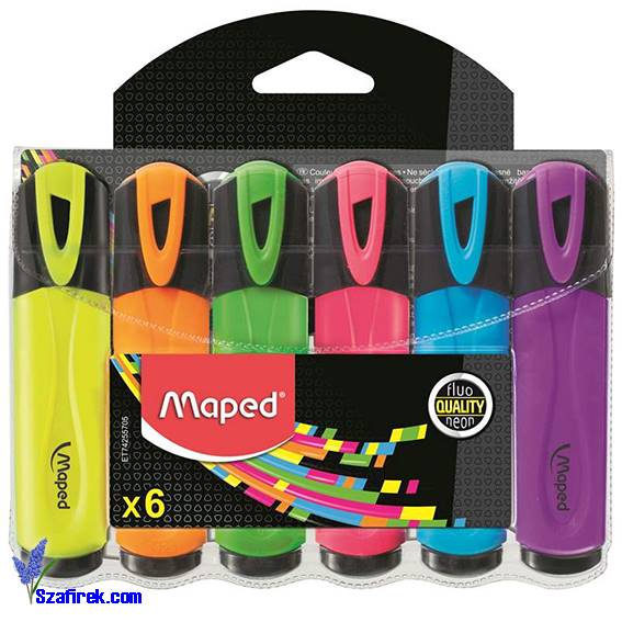 Zakreślacz FLUO PEPS mix kolorów 6szt etui