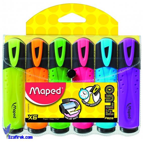 Zakreślacz FLUO PEPS mix kolorów 6szt etui